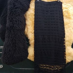 Chicos black lace maxi skirt